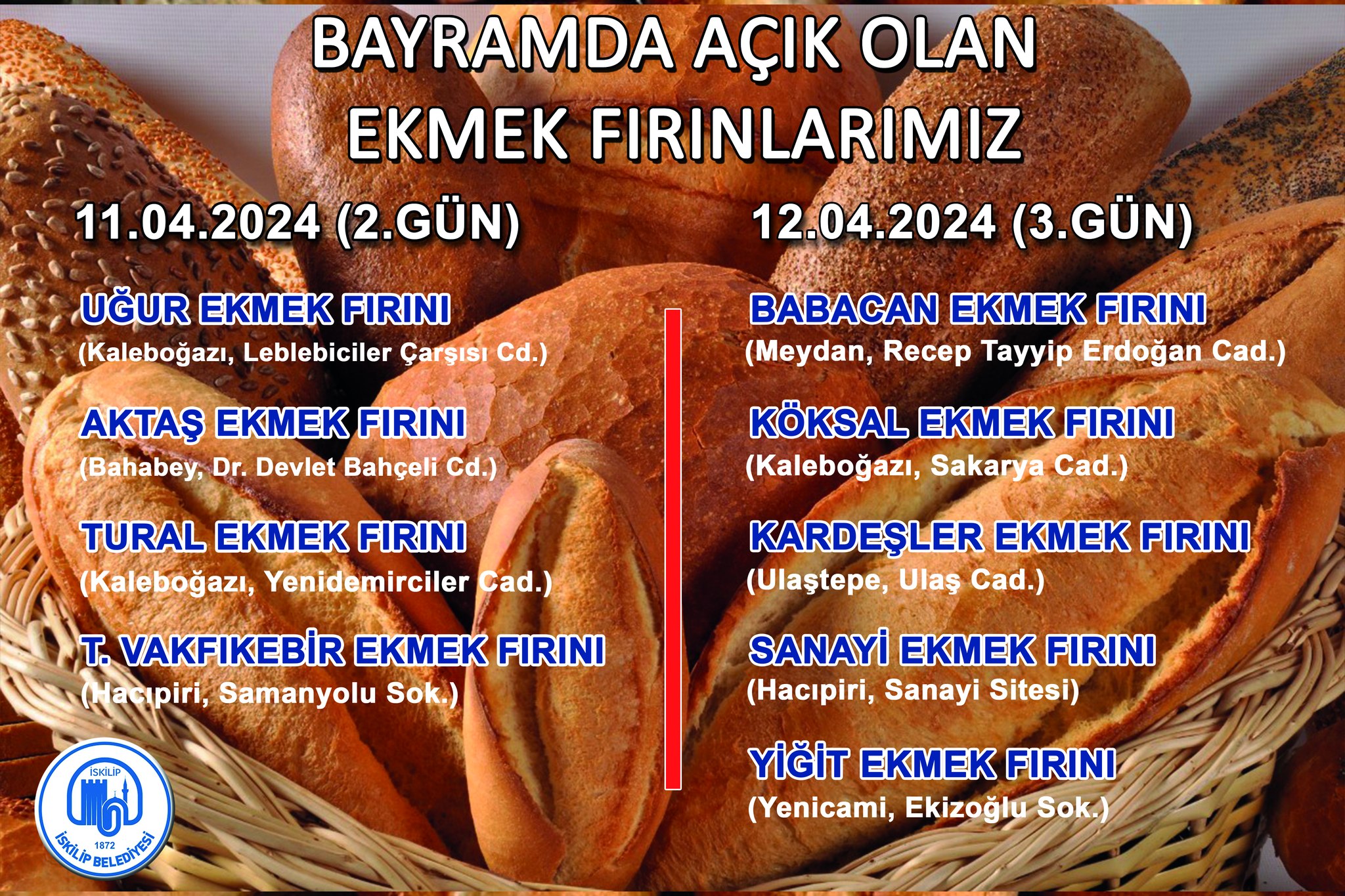 Bayramda Açık Olan Ekmek Fırınlarımız post thumbnail image