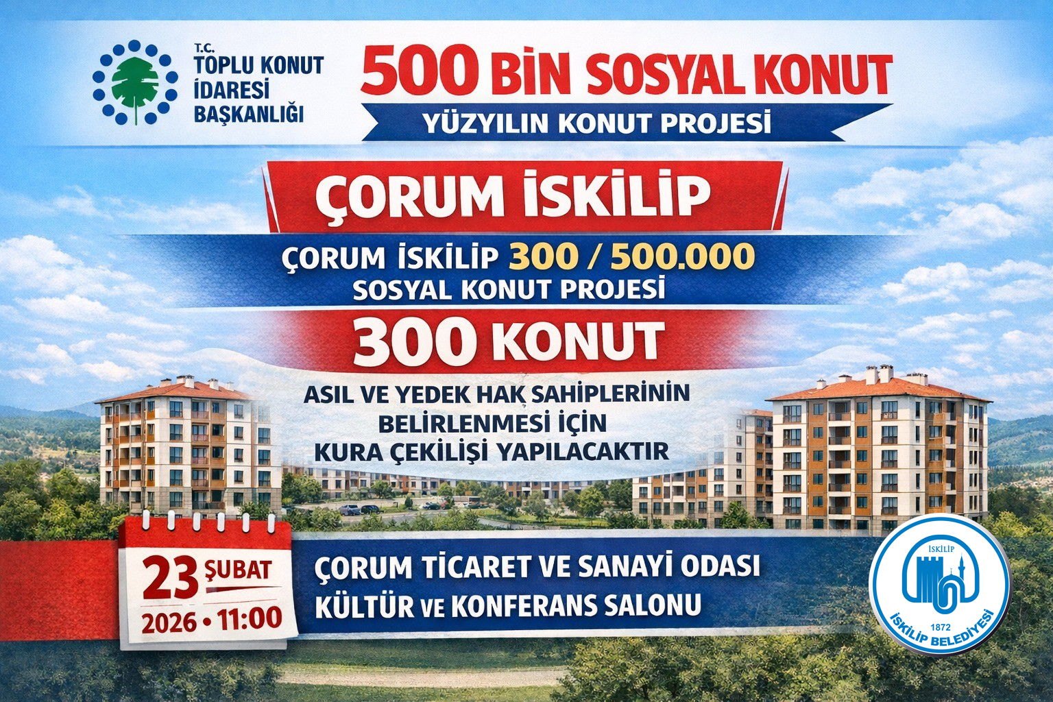 “Çorum İskilip 300 Konut” Kura Çekilişi post thumbnail image